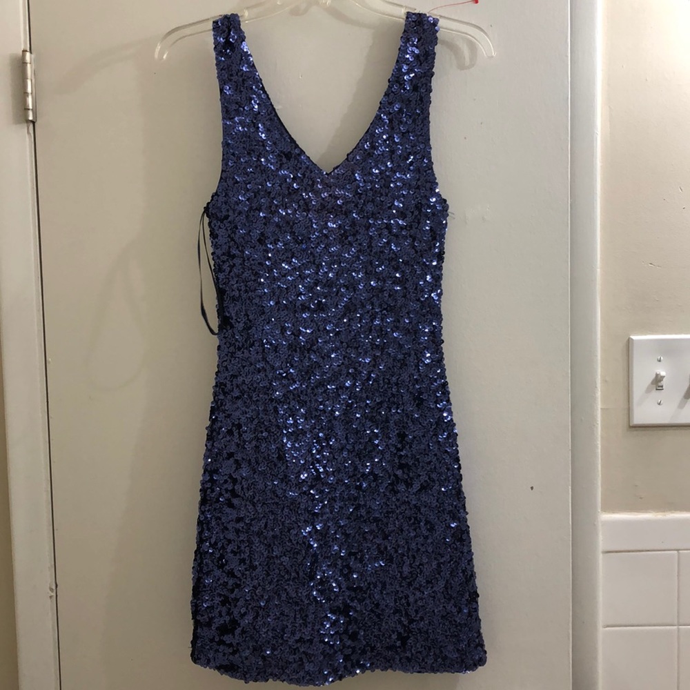 Royal Blue Sequins stretchy dress